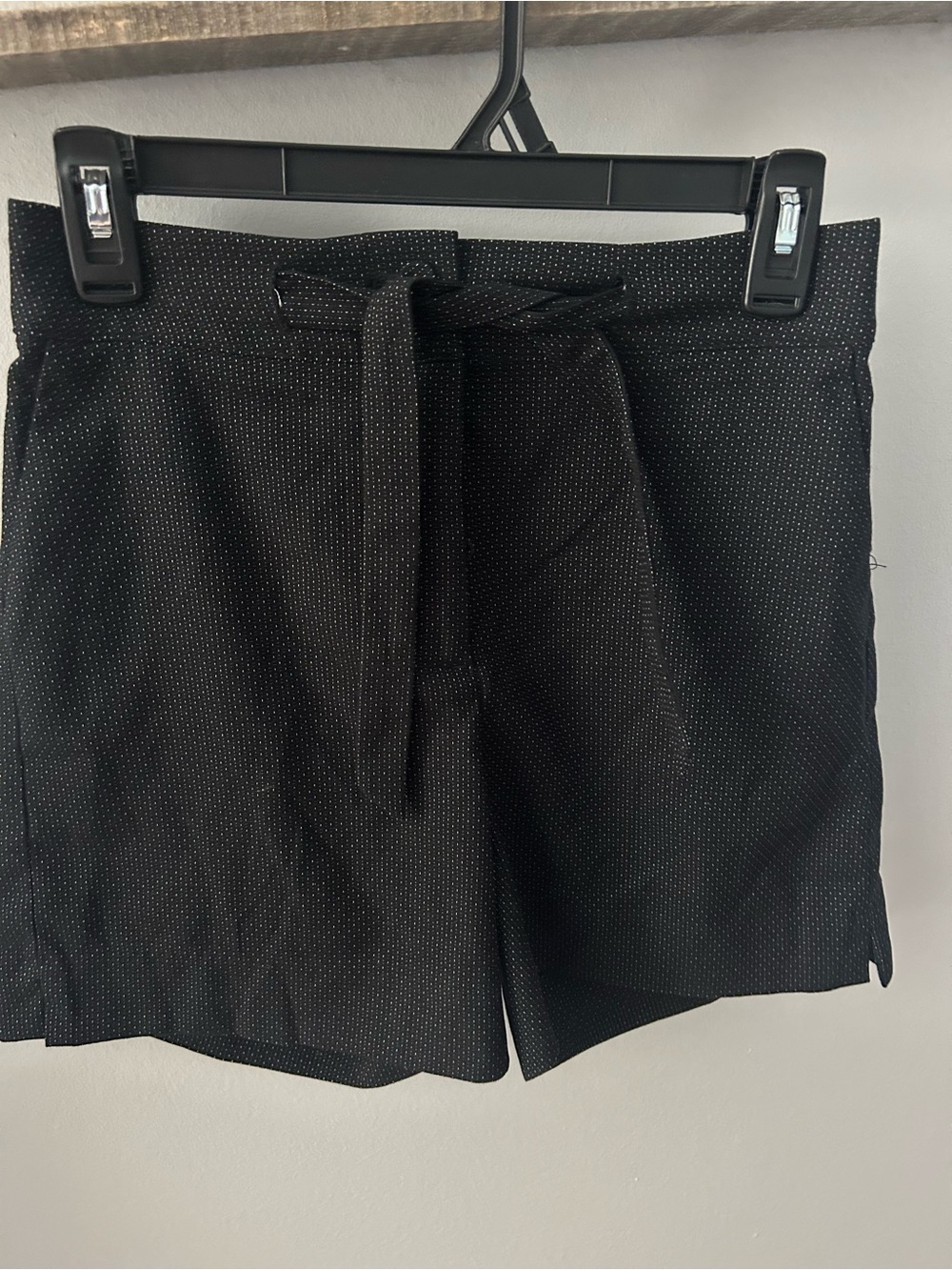 White House Black Market Black High-Waist Tie-Front Shorts